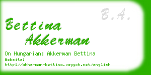 bettina akkerman business card